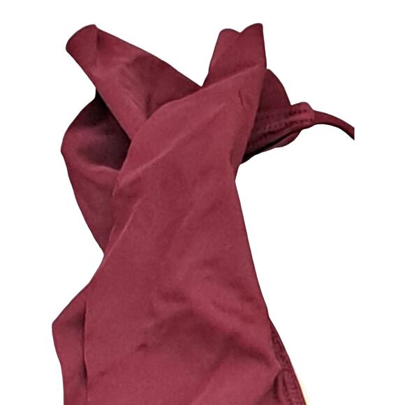 NWT Sun & Sea Burgundy Ruffle Halter Swimsuit Size 6 - Picture 5 of 10